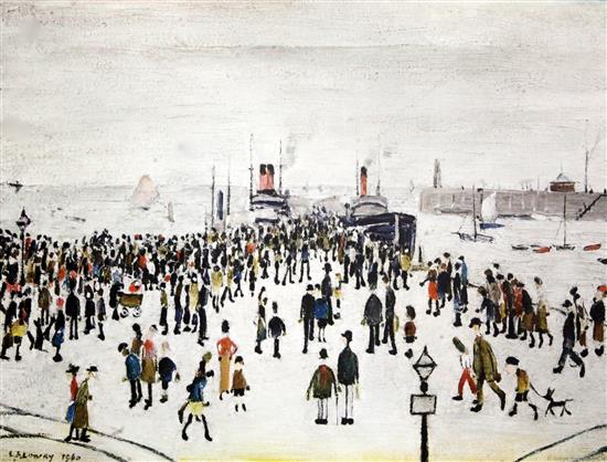 § Lawrence Stephen Lowry (1887-1976) Ferry Boats 13.25 x 16.75in.